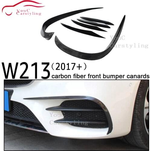 W213 6Pcs/Set Carbon Fiber Front Bumper Splitters Canards for Mercedes E class W213 4-door Sedan 2017
