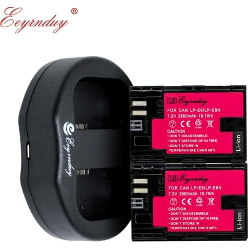 2pcs battery charger set LP-E6 for 5D Mark II III IV 70D 5Ds 6D 80D 7D 60D 5Ds R DSLR BG-E14 BG-E13 BG-E11 LPE6