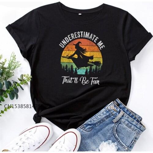 Halloween Witch Printed TShirt Women Crew Neck Short Sleeve Tees Tops Summer XS-4XL T Shirt Soft Premium Female T-Shirt