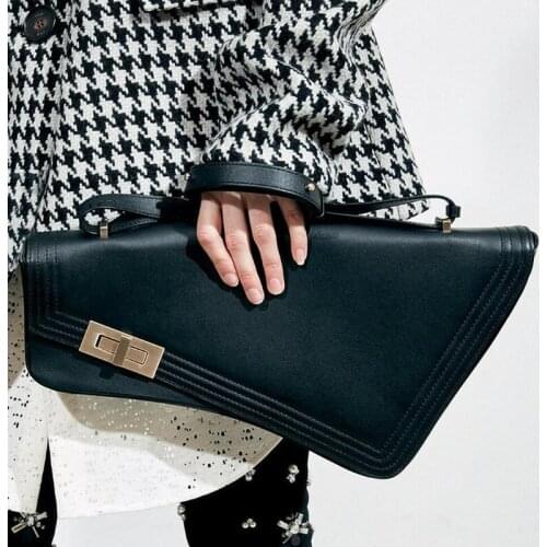 Women Bag New Euro-America Style PU Irregular Fashion Lock Shoulder Bags Pures And Bags Crossbody Luxury Designer Bag