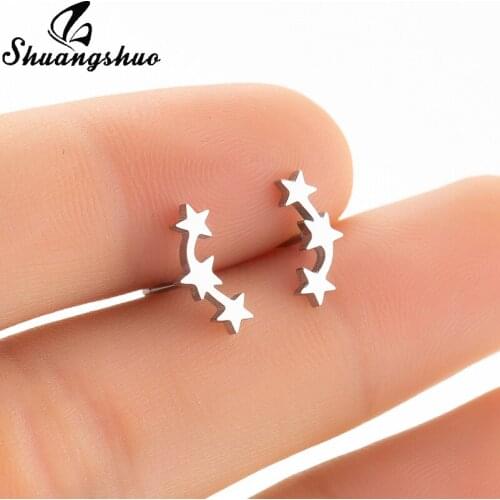 Shuangshuo Star Stud Earrings For Women Stainless Steel Cute Small Earrings Fashion Eaar Jewelry Studs Earring Mothers day Gifts
