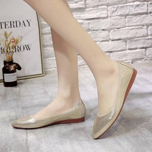 2021 Spring and Summer New Flat Single Shoes Womens Wild Gentle Fairy Style Shallow Mouth Peas Shoes