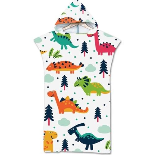 Animal Cartoon Bath Towel Adults Cape Hooded Beach Towel Microfiber Printed Poncho Towels Summer Bathrobe With Cloak 75*110cm