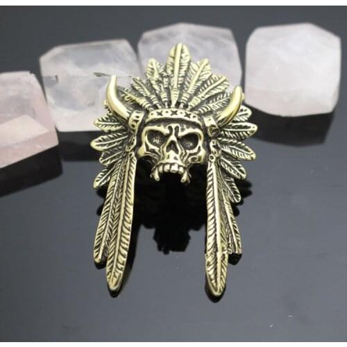 1PC Indian Chiefs Brass Decorative Screw Buckle Pendant Leather Belt Bracelet Bag Wallet EDC DIY Decorative Accessories Buckle