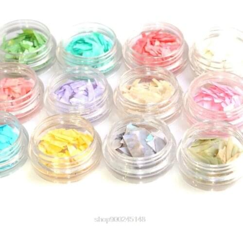 12 Bottles Colorful Shell Broken Sugar Paper Pieces Flashing Decor UV Epoxy Resin Mold Jewelry Fillings Jewelry D09 20 Dropship