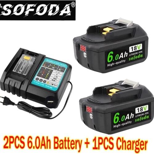 2021 New For Makita 18V 8000mAh 8.0Ah Rechargeable Power Tools Battery with LED Li-ion Replacement LXT BL1860B BL1860 BL1850