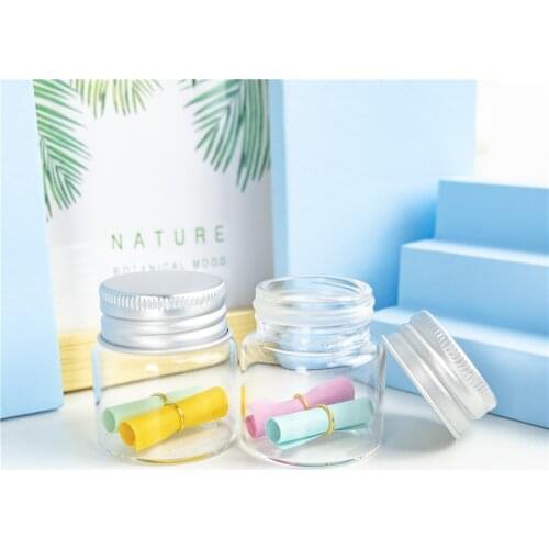 25ml Small Glass Container with Silver Aluminum Lid Hyaline Reusable Sub Bottles Artwork Craft Vials Food Pot 24Pcs