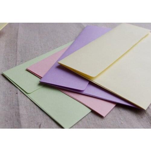 60pcs Blue pink purple and yellow 17.5*12.5 cm Many mini cute 4 kinds of color envelope stationery gift 005002013