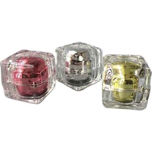 10g acrylic square shape gold/pink/silver sample jar pot tin bottle for eye serum essence cream skin care cosmetic packing