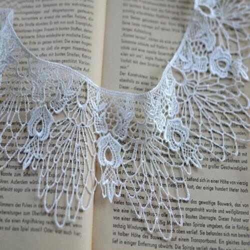 Free Shipping Off white/Black Soluble Lace Ribbon Size 8CM wide Lace Guipure Trim Garment Accessory -Ali