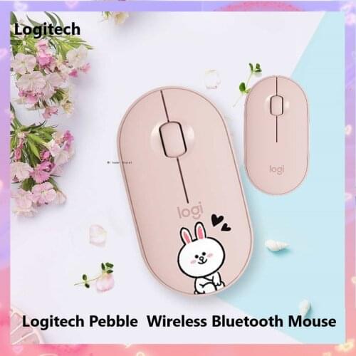 Mijia Logitech Pebble M350 Wireless Bluetooth Mouse Original Mini&Thin 1000DPI High Precision Optical