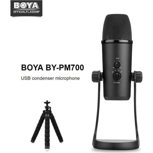 BOYA BY-PM700 USB Condenser Microphone with Flexible Polar Pattern for Windows and Mac Computer Recording Interview