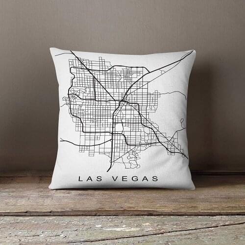 Lplpol Decorative Pillow Cover, Las Vegas Pillow Nevada State Pillow Las Vegas Map Las Vegas Nv Pillow Nevada Map State Gifts