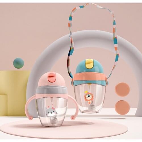 Children learn to drink cups, kindergarten baby cups, household drop-proof, leak-proof and choking 6-18 months baby straw cups