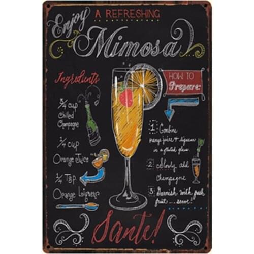 [ Kelly66 ] Mimosa Cocktail Beer Metal Poster Home Decor Antique Wall Tin Sign Painting 20*30 CM Size y-1004