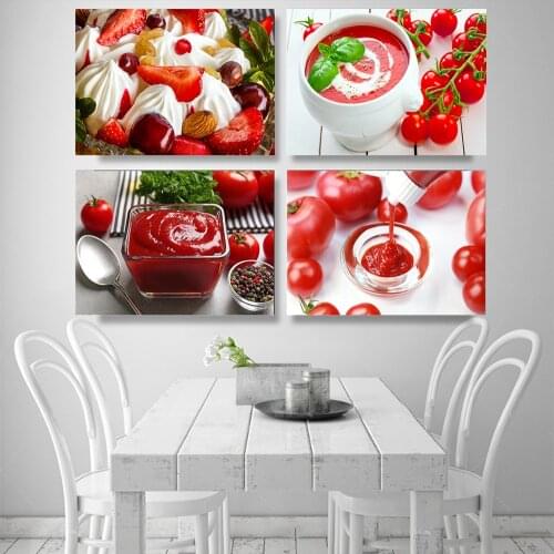 Ketchup Just Sauce Canvas Art Posters and Prints Wall Art Canvas Painting Picture Fresh Tomato Kitchen Room Art Wall Decoration
