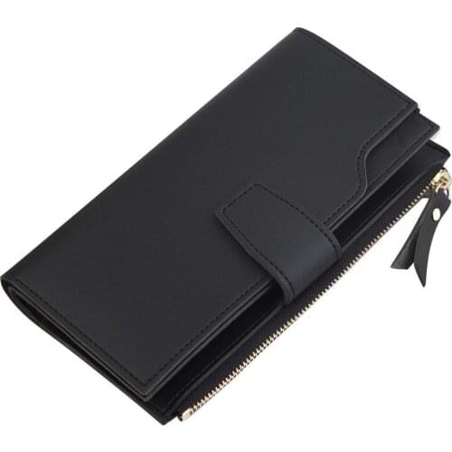 Wallet Zipper Large Capacity Solid Color Blocking Luxury Card Holder Organizer for Gift
