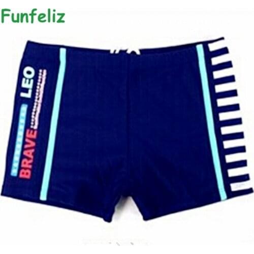 Funfeliz boy swimming trunk 2 colors kid boy swimwear children 5-15 age kids boxer swimsuit boys bathing suit swimming costume