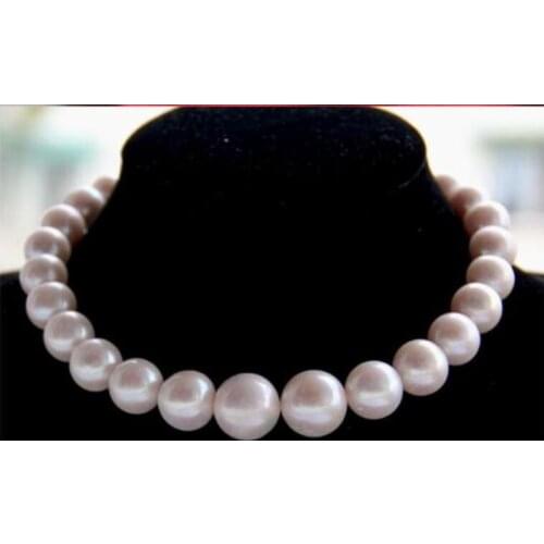 Merry 13-17mm natural freshwater pearl necklace round light womens necklace 925 Silver clasp 18inch