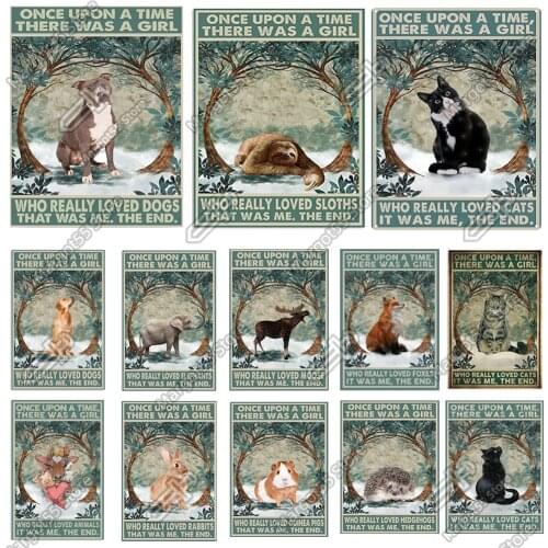 Animal Metal Tin Sign, It Is Said That They Are All Waiting for A Girl,Retro Printing Poster Bar Cafe Kithchen Decor Sweet Home