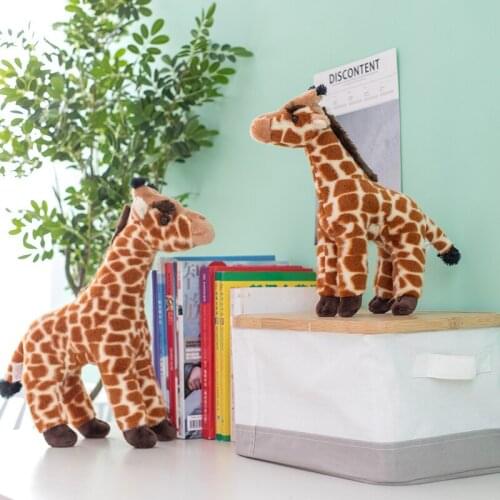 35-55cm Cute Simulation Giraffe Plush Toys Room Decor Soft Lifelike Deer Doll Stuffed Pillow for Boys Girls Kids Birthday Gift