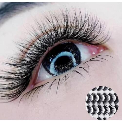 20 Pairs Natural Thick False Eyelashes 6D Faux Mink Hair Lashes Extension Silk Eyelashes Makeup Tools