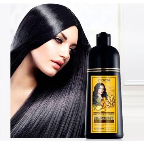 ZtaZaki Natural Ginger Black Permanent Hair Color Shampoo 5 Minutes Fast Black Hair Dye Shampoo For Covering Grey White Hair