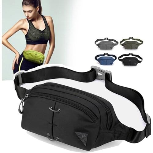 Nylon Fanny Pack Hip Belt Running Waist Bag for Men Military Anti-theft Male Travel Fitness Gym Sling Chest Pack Bum Bag