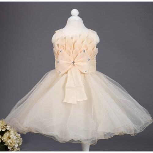 New Fashion Summer Girl princess Dress Cute Girl Party Dress with Bow Flower Dress Size 3-10 Years