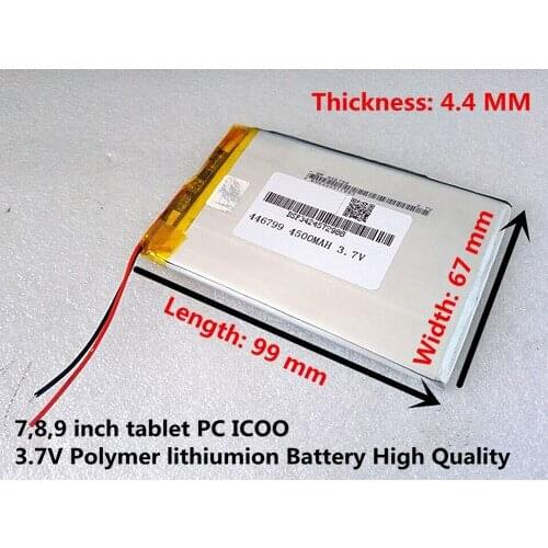 New 4500mah Li-ion Tablet pc battery For 7,8,9 inch tablet PC ICOO 3.7V Polymer lithiumion Battery High Quality Free shipping