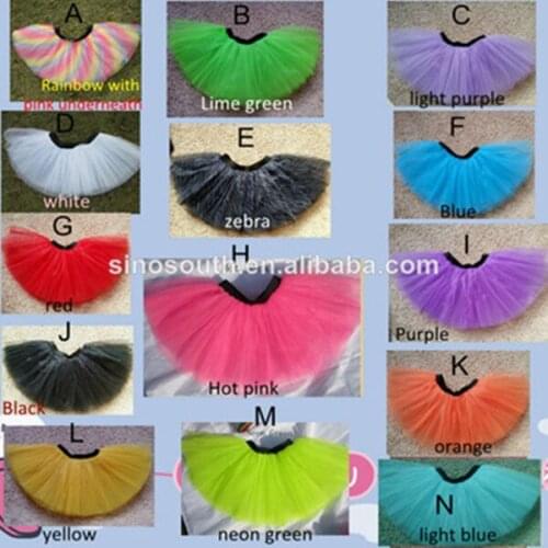 Wholesale rainbow tulle running tutu women dance cheap 3 layer plus size tutu skirts