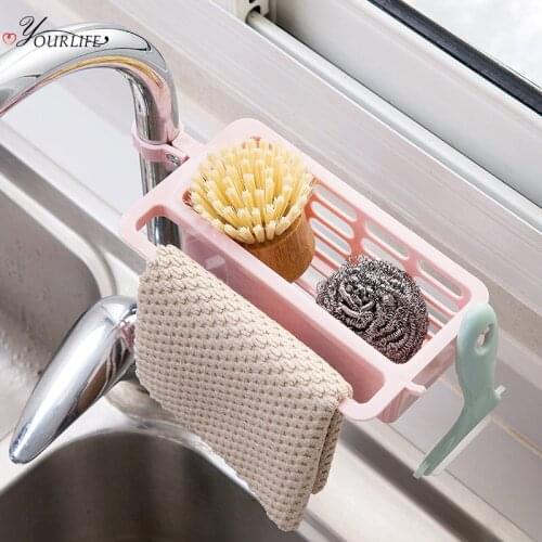 OYOURLIFE Kitchen Sink Shelf Organizers Sponge Holder Bathroom Kitchen Faucet Hanging Drain Rack Sink Accessories Organizers