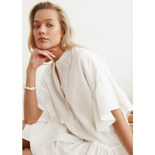 Trendyol Button Detail Poplin Dress TBESS20EL0873