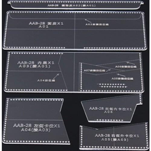 Clear Acrylic Purse Wallet Pattern Stencil Template Drawings Cutting Tool