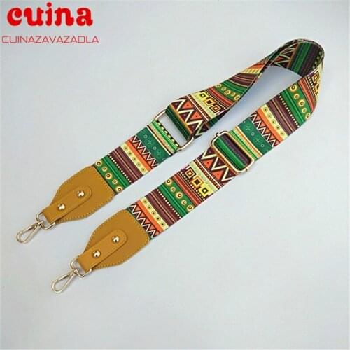 Fashion Colorful Print Bag Straps For Women Adjustable Shoulder Messenger Nylon Replacement Bag Belts Handbag Handle Ornaments