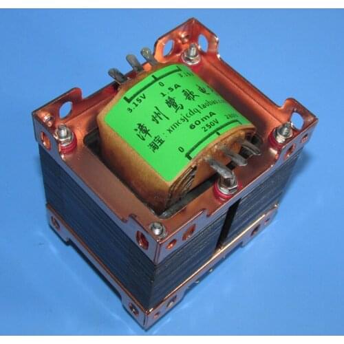 Tube radio 39W power transformer, layered pad paper winding process, 0V ～ 250V ～ 280V 60mA 3.15V-0-3.15V 1.5A