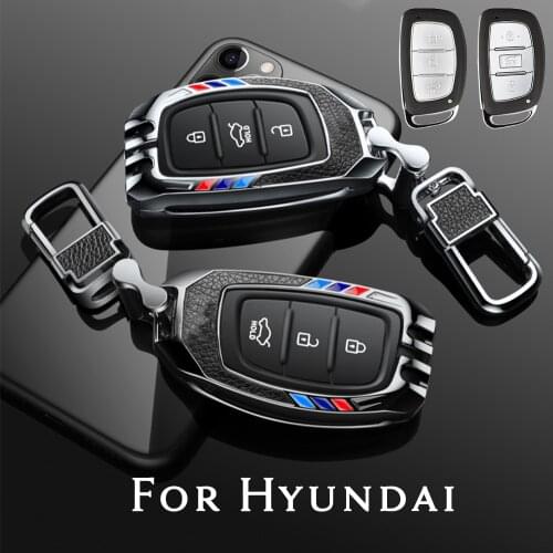 Zinc Alloy Smart Car Key Remote Fob Cover Case Fit For Hyundai Tucson Elantra Sonata Ioniq Accessories Keychain Shell