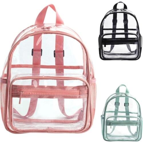 PVC Waterproof Transparent School Bag See Through Backpacks High Quality Large Capacity Backpack Solid Clear Backpack