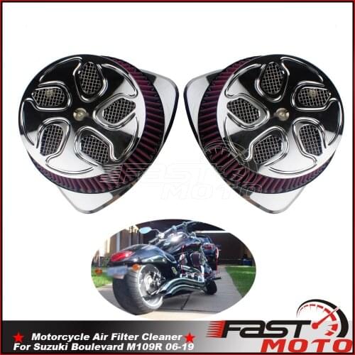 1378048G00 Air Filter For Suzuki VLR1800 C1800R Intruder 1800 Boulevard M109R 2006-2019 Motorcycle Intake Air Cleaner Chrome