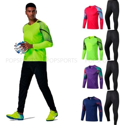 Goalkeeper DIY Custome Adult Men Soccer Long Sleeves Jerseys Suits Many Colors Male Football Uniform Sport Set