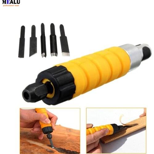 Woodworking Carving Chisel Electric Machine Tool with 5 Carving Blades Carving Chisel