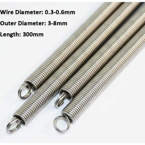 1Pcs 300mm Dual Hook Long Expansion Tension Spring Hardware Accessories 304 Stainless Steel