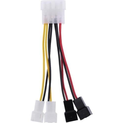 10pcs 4-Pin Molex to 3-Pin fan Power Cable Adapter Connector 12v*2 / 5v*2 Computer Cooling Fan Cables for CPU PC Case Fan