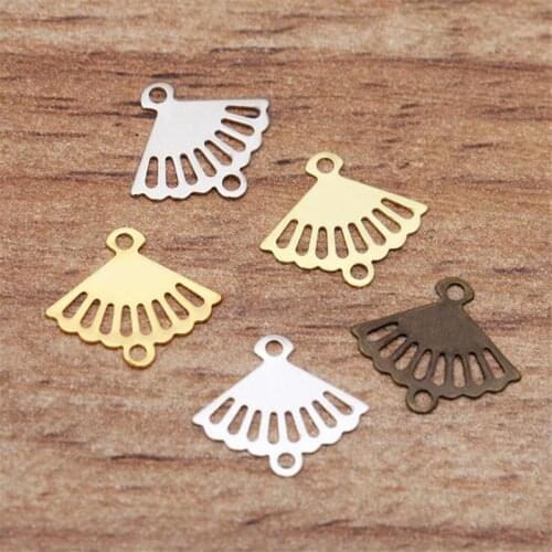 SIXTY TOWFISH 100 Pieces 10*12mm DIY Jewelry Accessories Handmade Materials Charms Brass Flower Filigree Flower Slice
