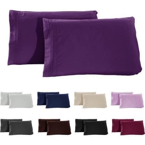 2Pcs/SetRectangle Polyester Fabric Pillow Cases Solid Color Pillow Covers For Bedroom Home Hotel Bedding 50*70cm/50*101cm