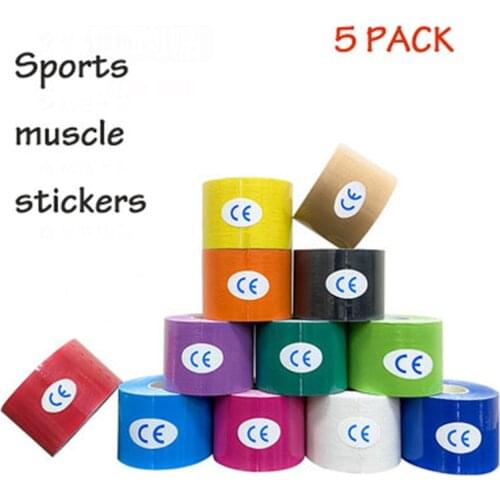 5 Piece Kinesiology Tape Muscle Bandage Sports Cotton Elastic Adhesive Strain Injury Knee Pain Relief Athletic