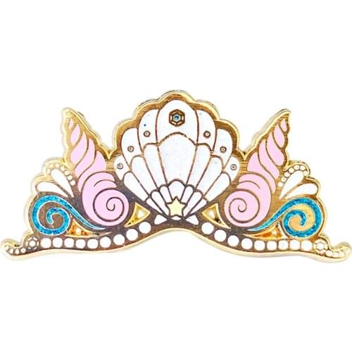 Glitter shell pastel butterfly pin