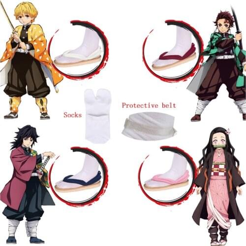 Demon Slayer Kimetsu No Yaiba Anime Cosplay Shoes Kamado Tanjirou Sandals Kamado Nezuko Geta Clogs Agatsuma Zenitsu Flip Flops