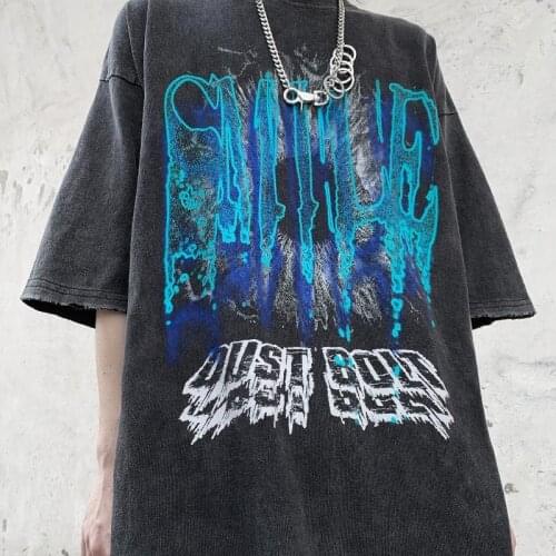 Cotton Hip Hop T Shirt Men Casual Male Japan Style Tshirt Streetwear Half Sleeve Funny Gothic T Shirts O-neck Loose Cool Tops