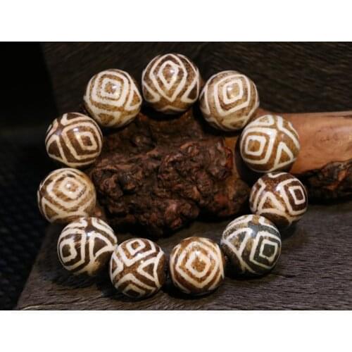 Royal Magic Burmese Pumtek Diamond Eye Ball Round Bead Amulet 22MM Large Bracelet ZZys Timestown